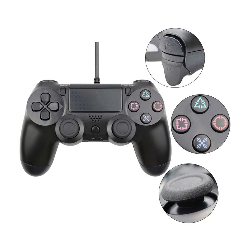 Doubleshock 4 Kabelgebundener Game Controller für Sony PlayStation PS4 / PC - Schwarz