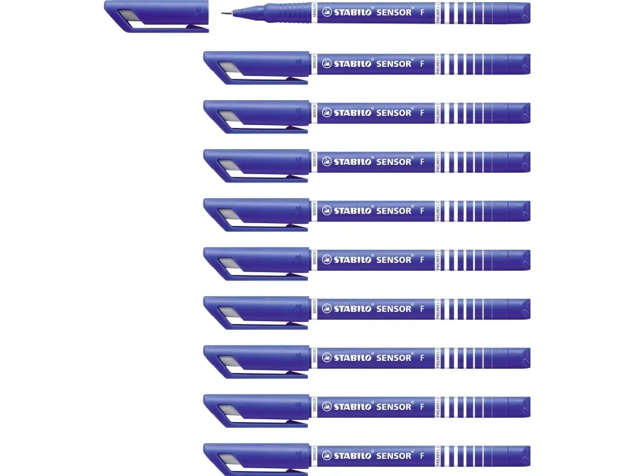 Fineliner Stabilo Sensor 189 blå 0,3 mm - (10 stk.)