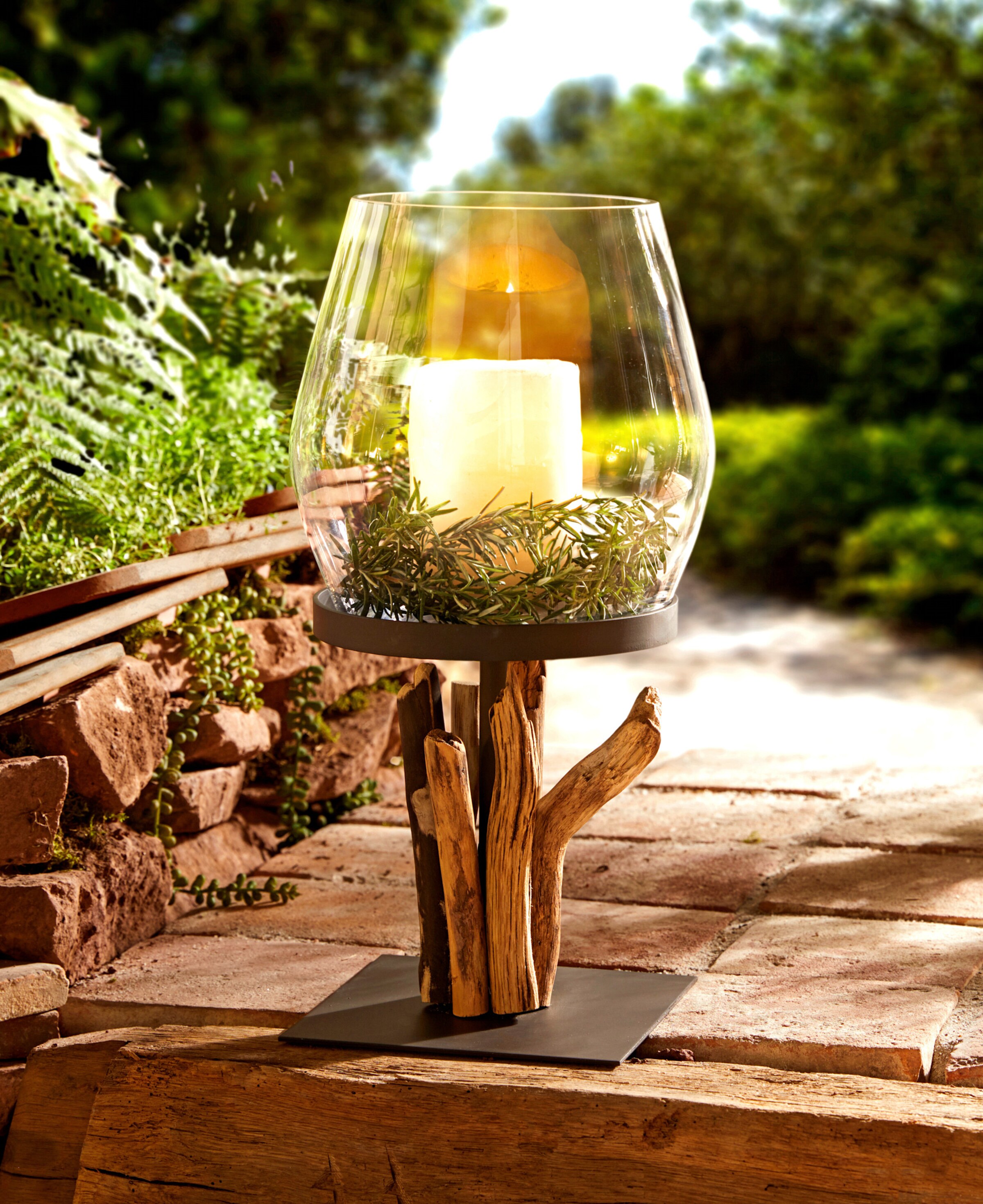 heine home Windlicht in braun-natur
