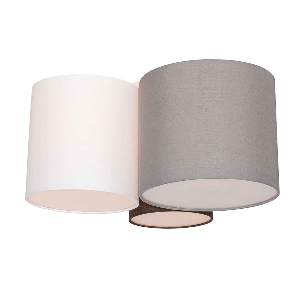 Plafondlamp wit grijs en bruin 3-lichts - Multidrum