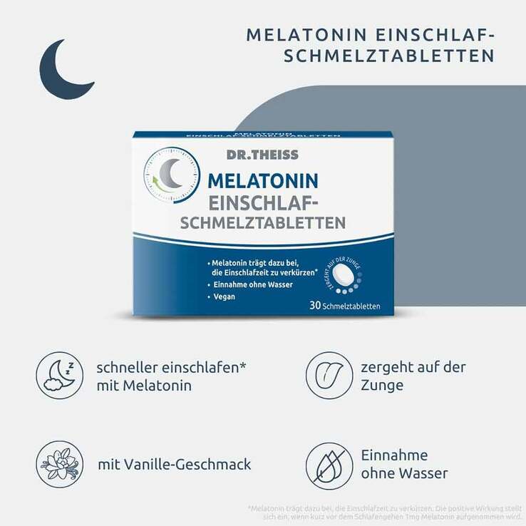 Dr. Theiss Melatonin Einschlaf-Schmelztabletten, 30 St