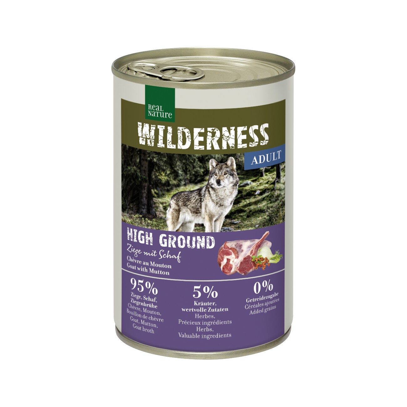 REAL NATURE WILDERNESS Nassfutter für Hunde Adult 6x400 g