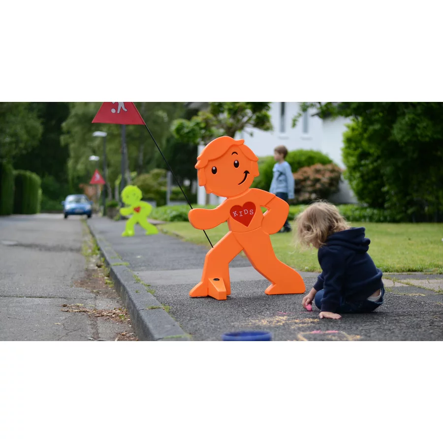 BEACHTREKKER Streetbuddy Warnfigur für mehr Kindersicherheit - orange