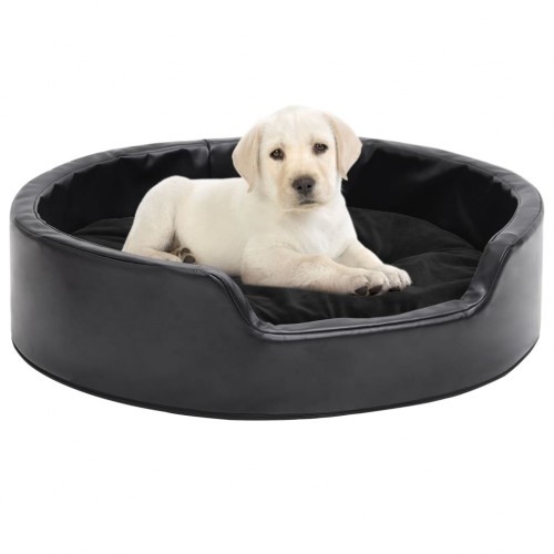 Sofá vidaXL com almofada lavável, preto, para cães e gatos.