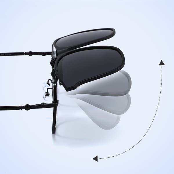INF Clip-on Solbriller - Svart Ramme med Svart Grå Linse