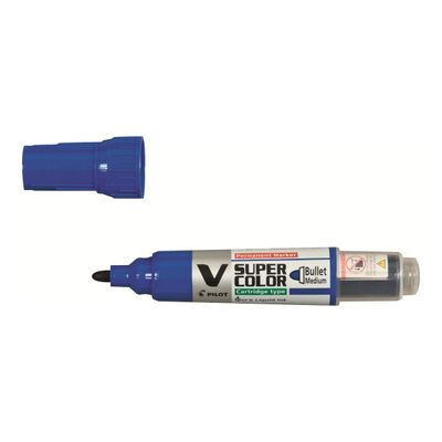 Pilot V SUPER COLOR - Marqueur permanent rechargeable - pointe ogive - bleu