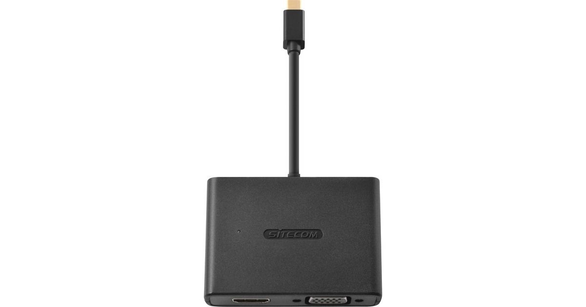 SitecomMini-DisplayPort naar HDMI + VGA 2-in-1 adapter  (Zwart, CN-347)