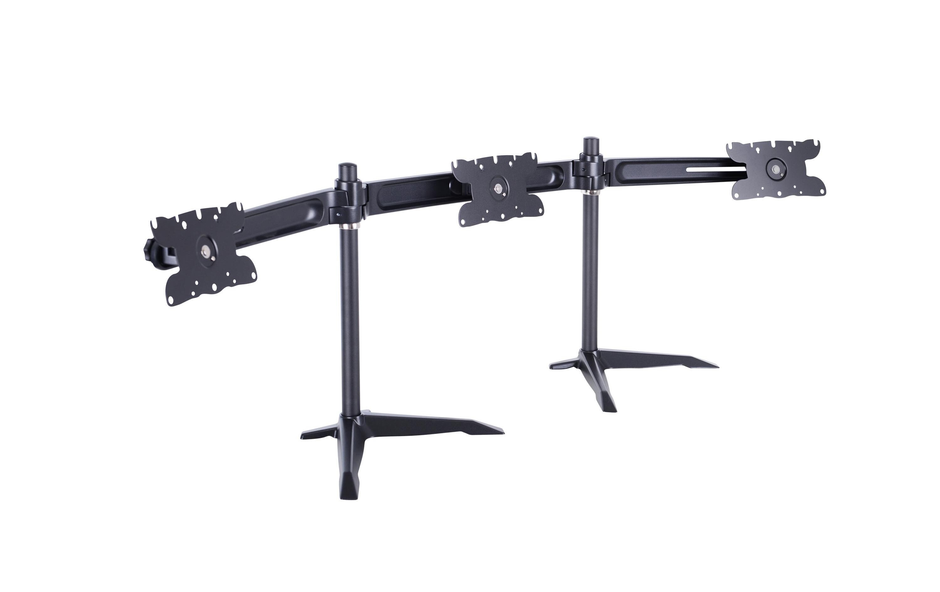 Monitor-Standfuss Triple L bis 24 kg – Schwarz<br>Für 3 Bildschirme