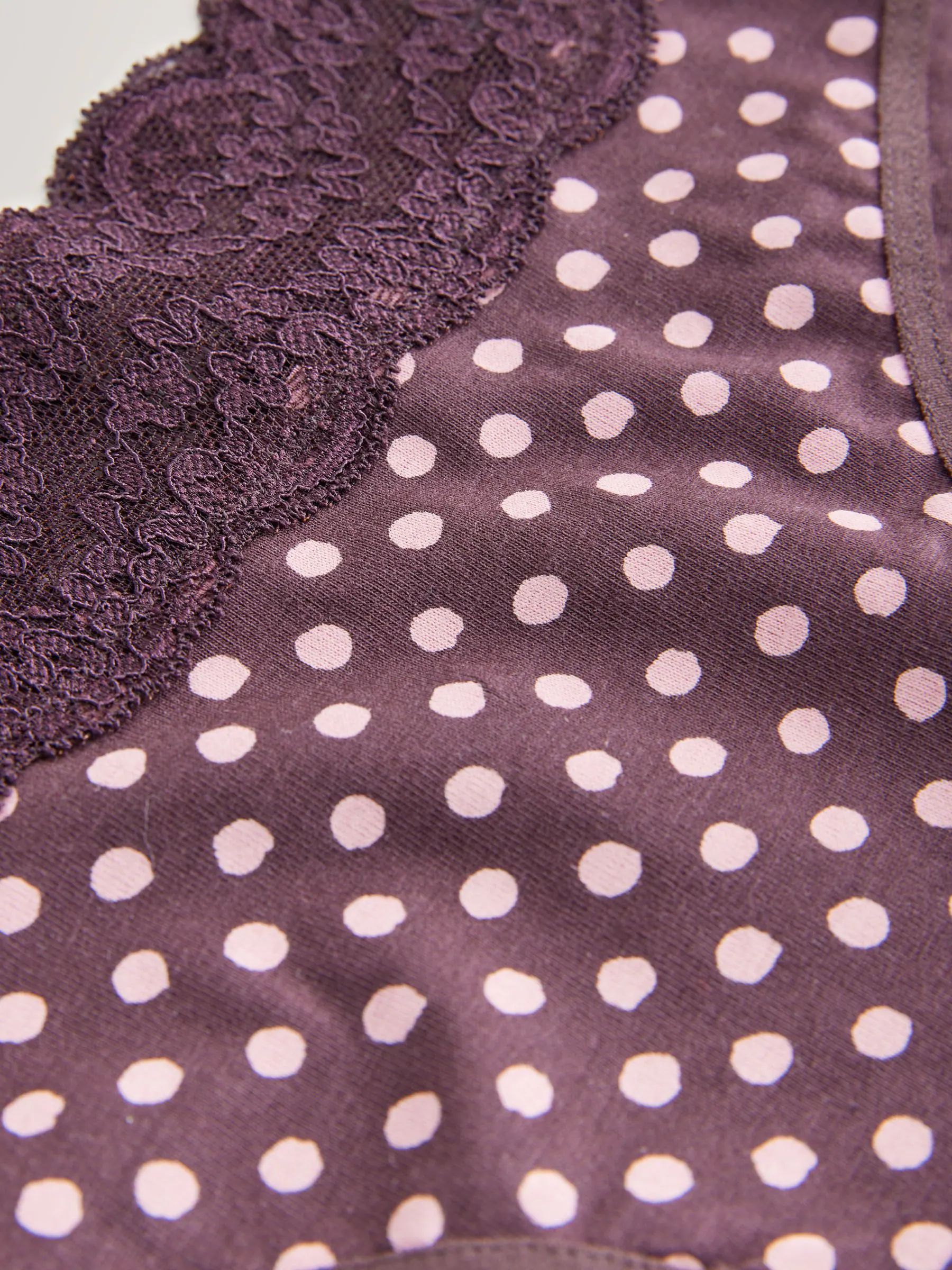 Printed Spot - 7 Katoenen slipjes met kant