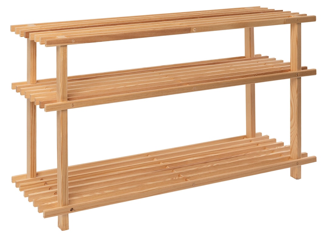Schuhregal 3 Ebenen 77x45x26 cm Kiefernholz