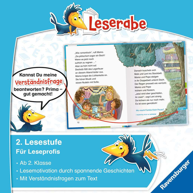 Leserabe - 2. Lesestufe - Unsere verrückten Camping-Ferien