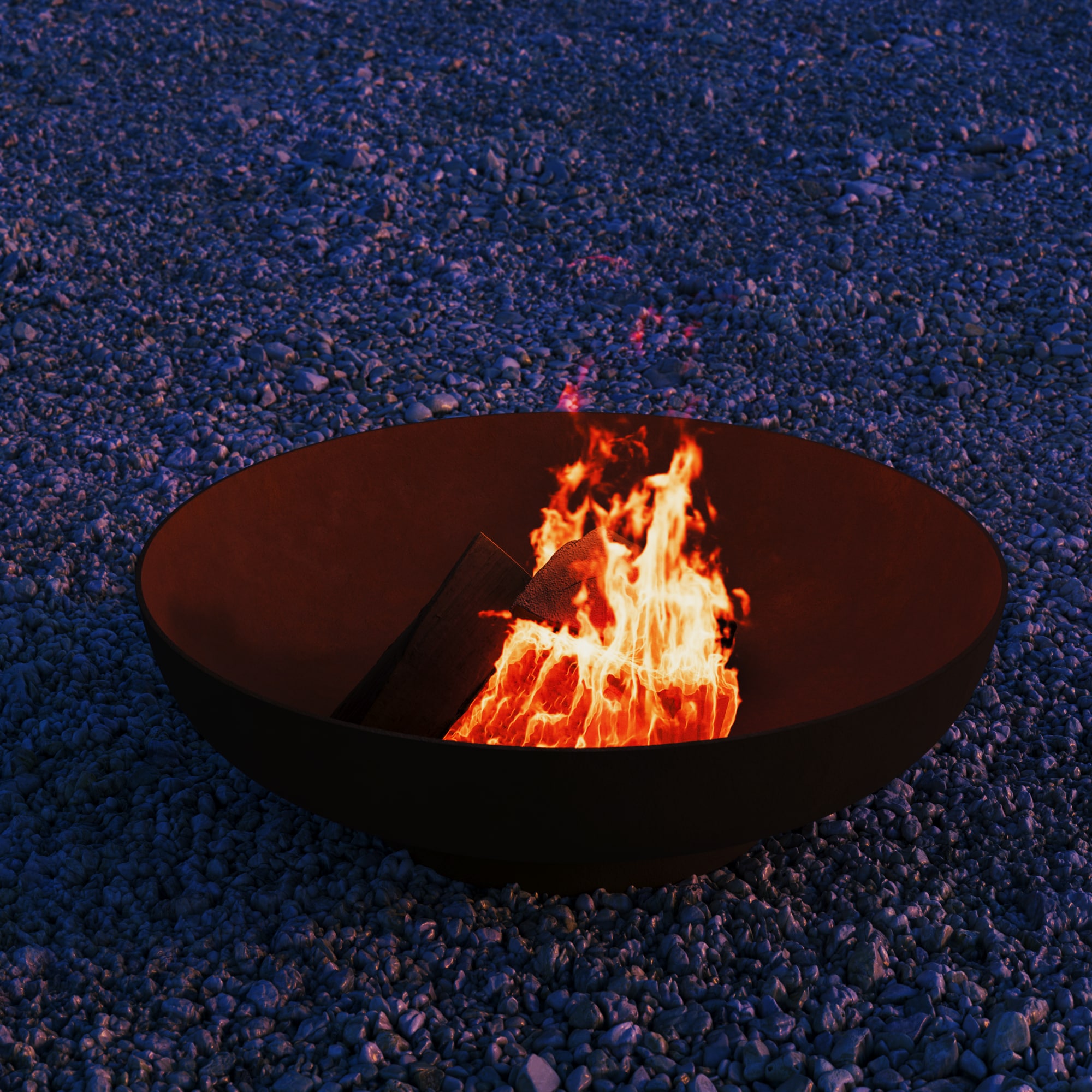 Feuerschale mit Ringsockel Ø 70 cm rostig