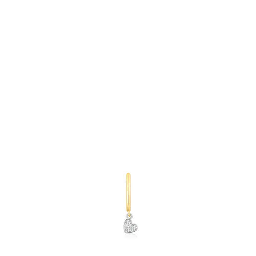 Brinco de argola dourado TOUS Basics com motivo de coração