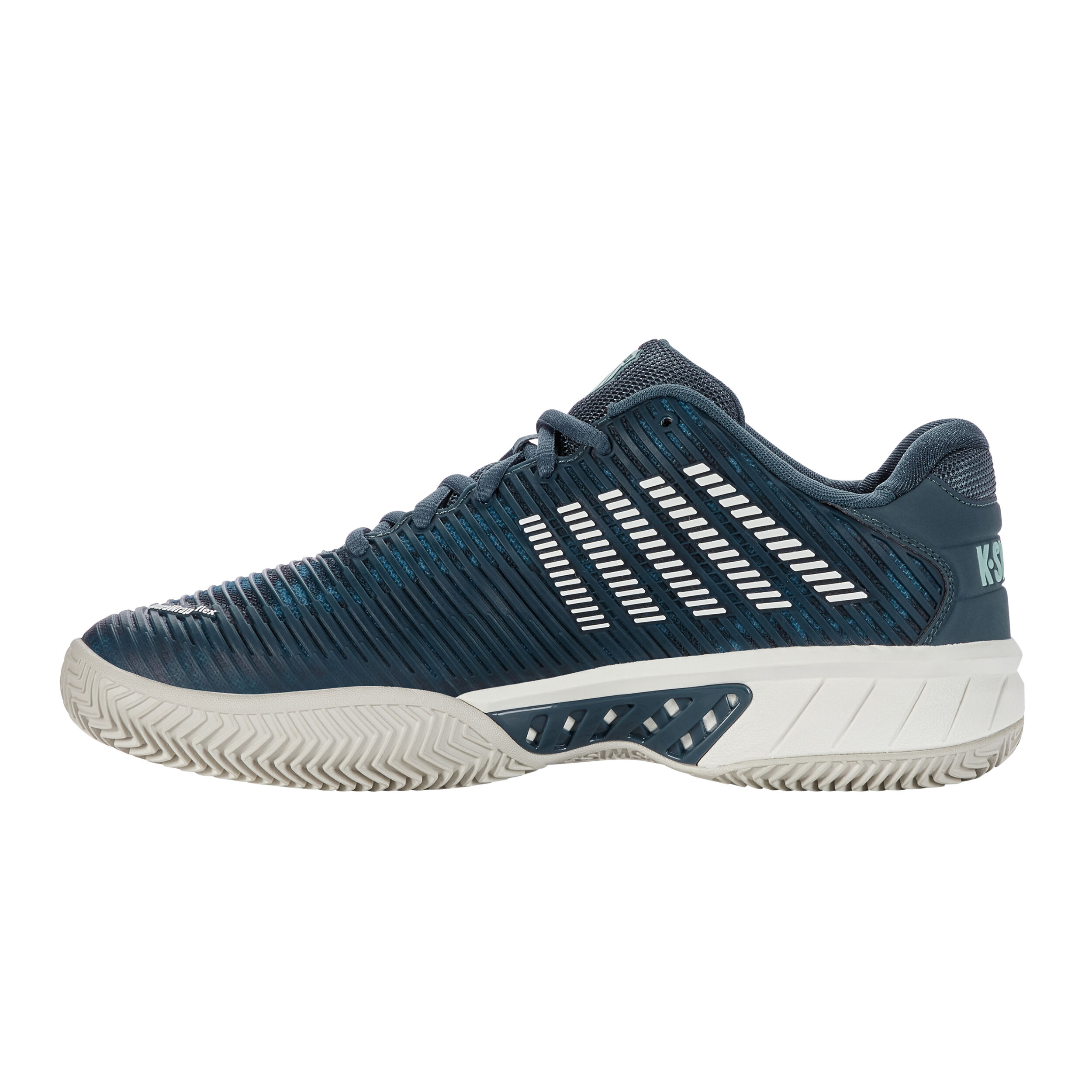 K-Swiss Hypercourt Express 2 Chaussure Terre Battue Hommes - Bleu Petrol, Blanc