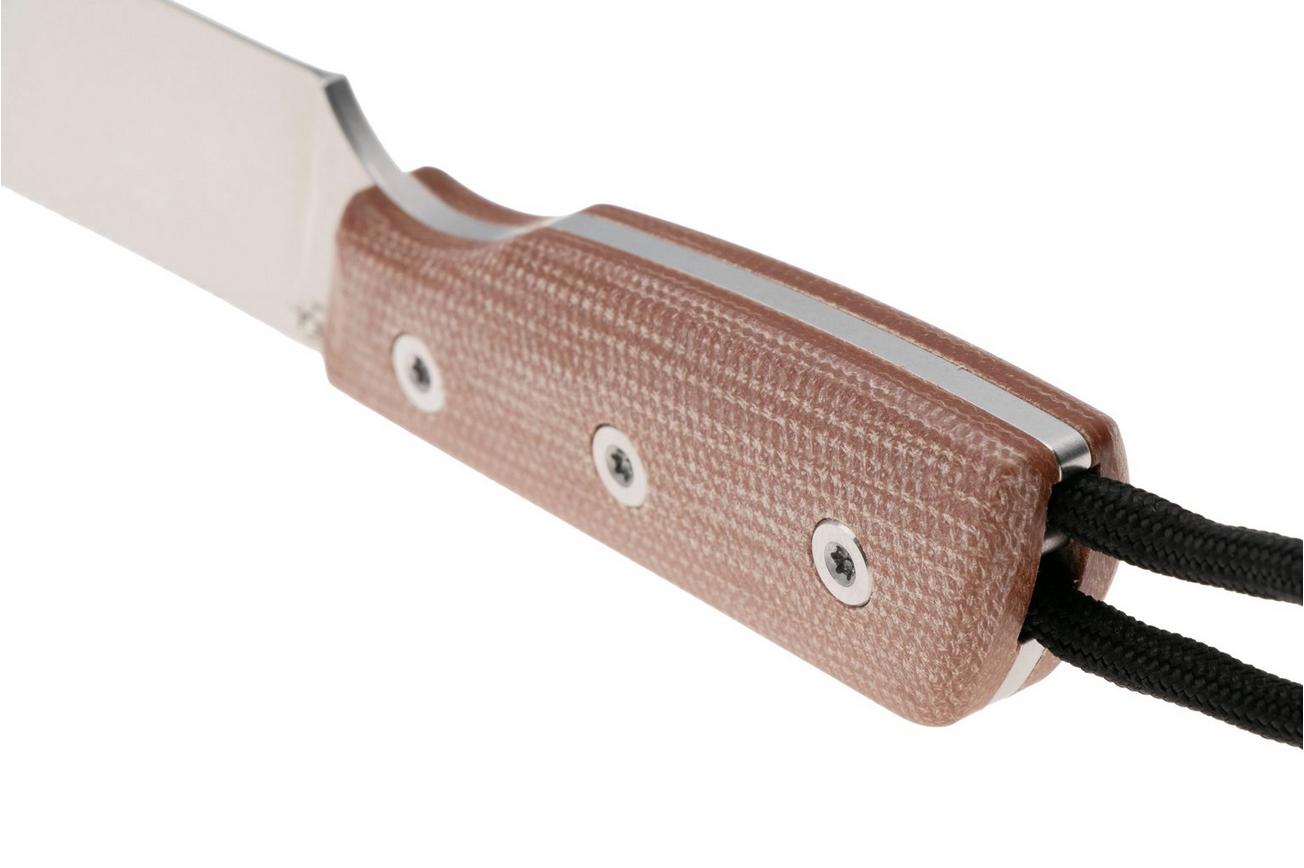 StraightLine Digger DG-NC Stonewashed 14C28N, Natural Canvas Micarta, vaststaand mes