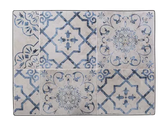 Set de 2 tables en fer forgé et mosaïque noires