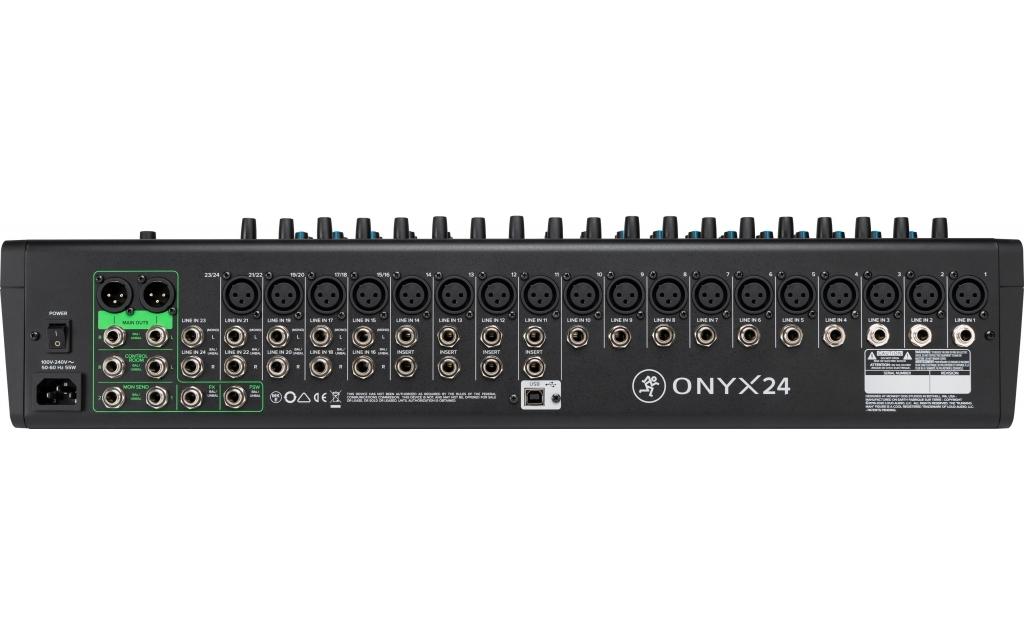Mischpult ONYX24 24-Kanal<br>Analoges Mischpult mit USB-Multitrack-Recording, SD-Karte-Aufnahme/Wiedergabe und Bluetooth