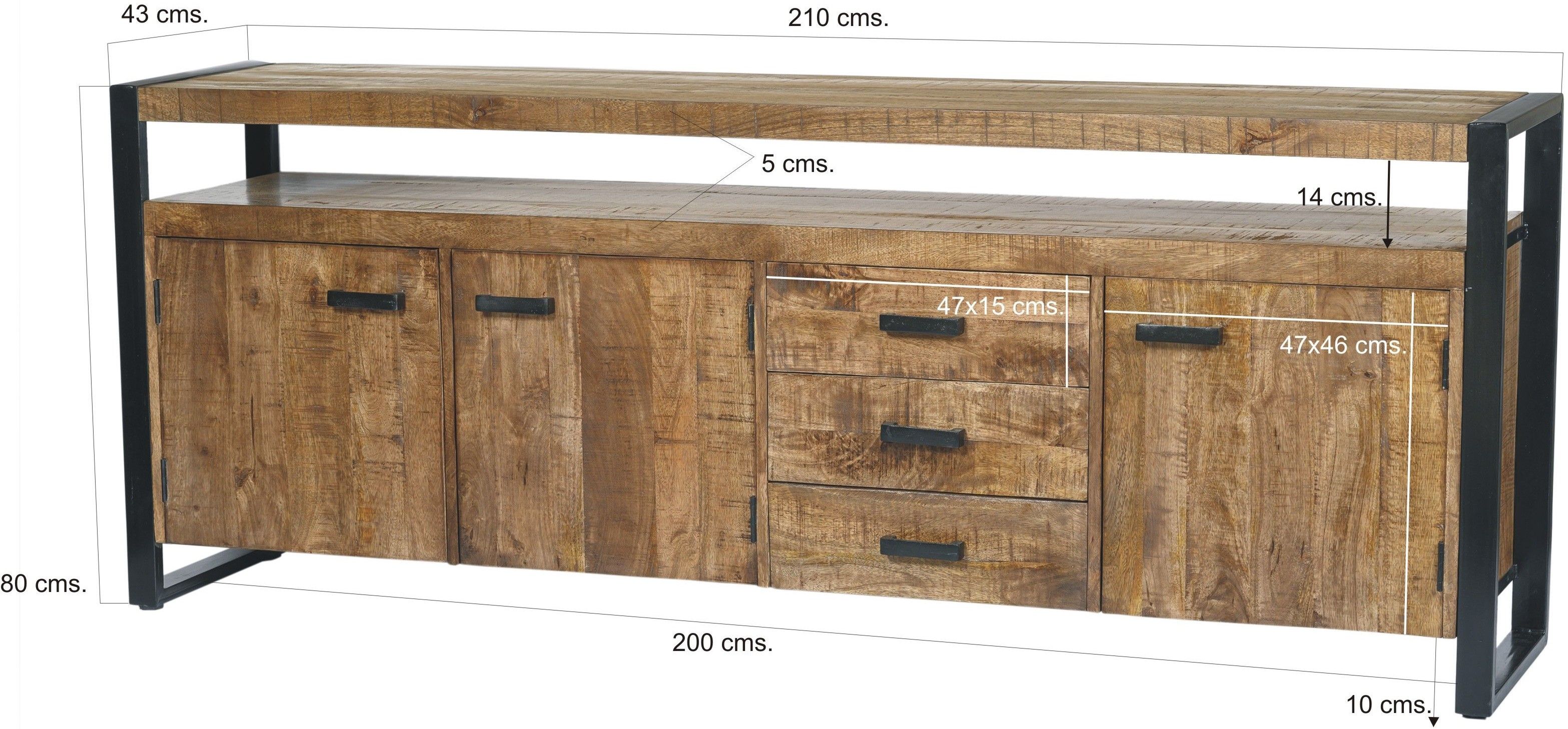 Dressoir Nairobi B210 x D45 x H80 cm