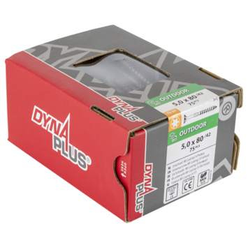 Dynaplus Schroef universeel platkop AR-coating TX-25 5.0x80 75 stuks