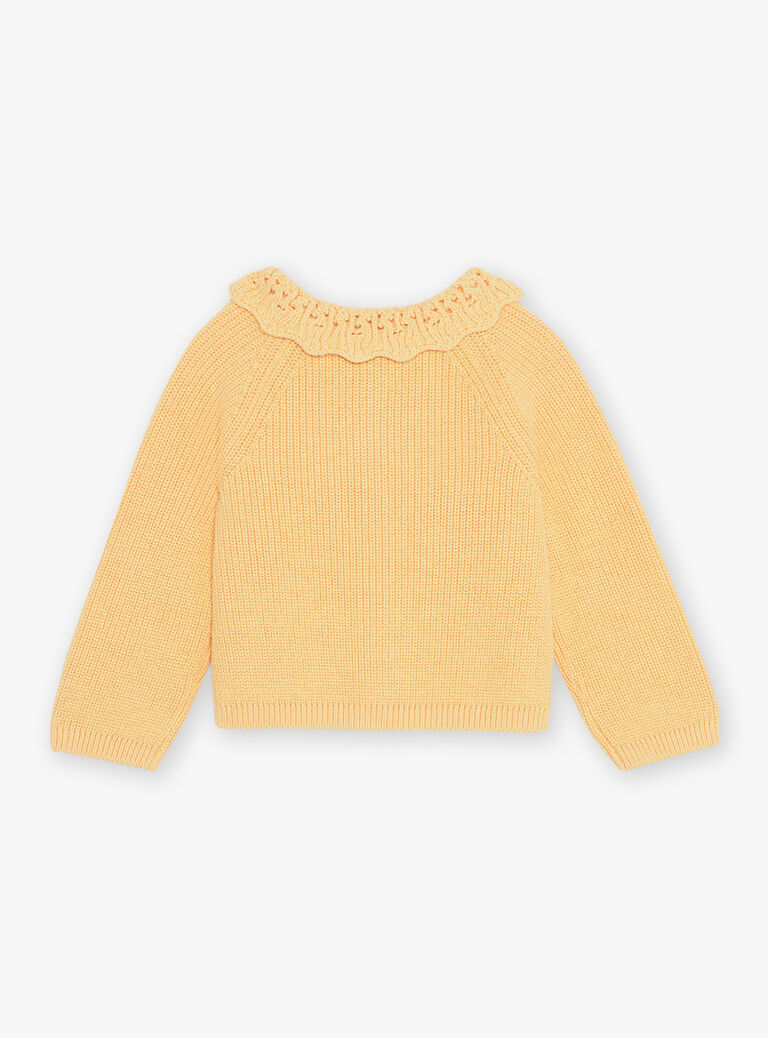 Gilet orange clémentine en tricot à manches longues
