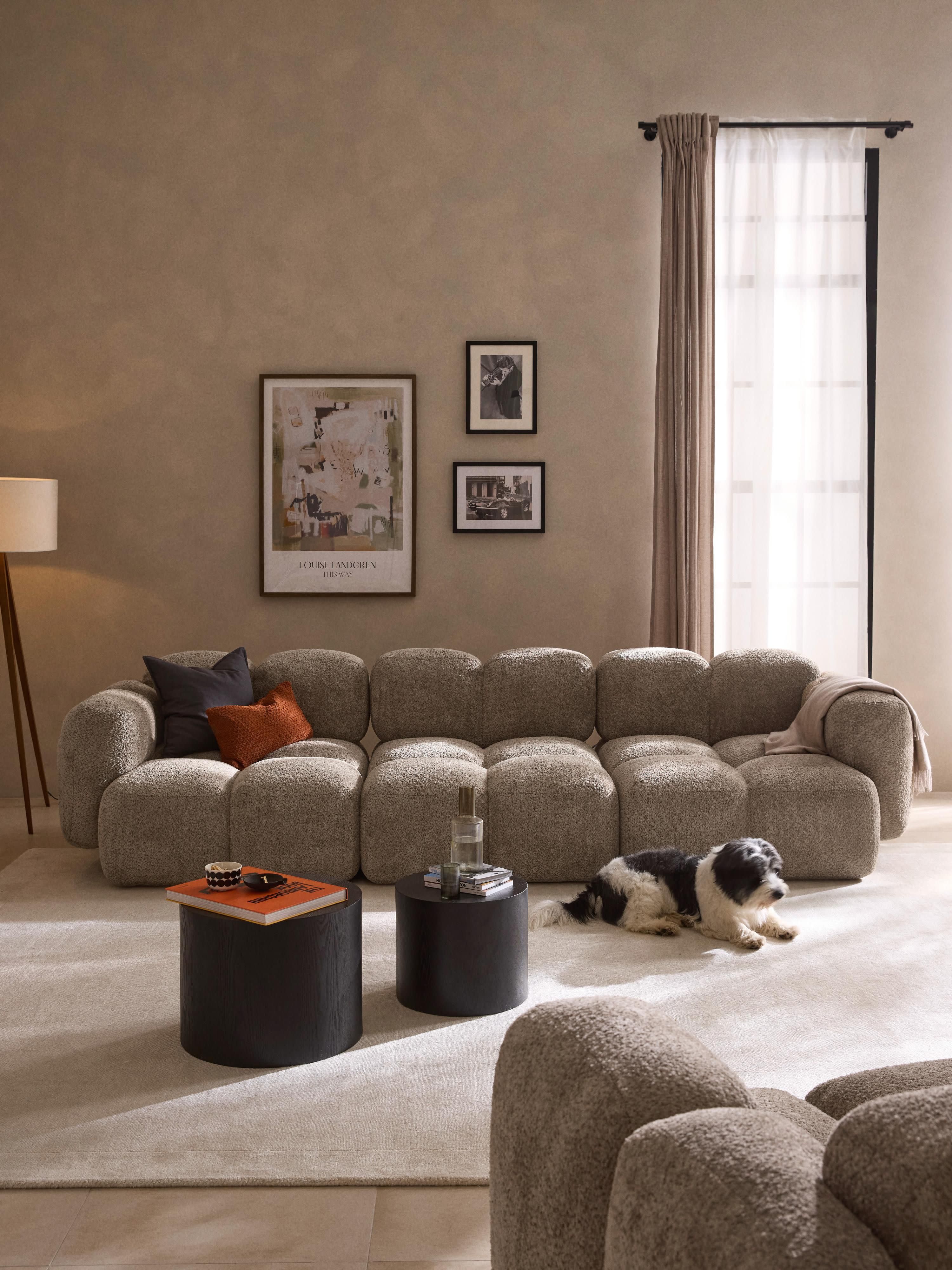 Modulaire bank Tayla (4-zits) van teddy bouclé