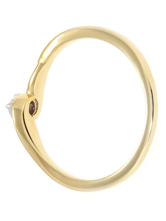 Solitär-Ring, 1 Brillant, 0,03 ct. Silber 925 vergoldet