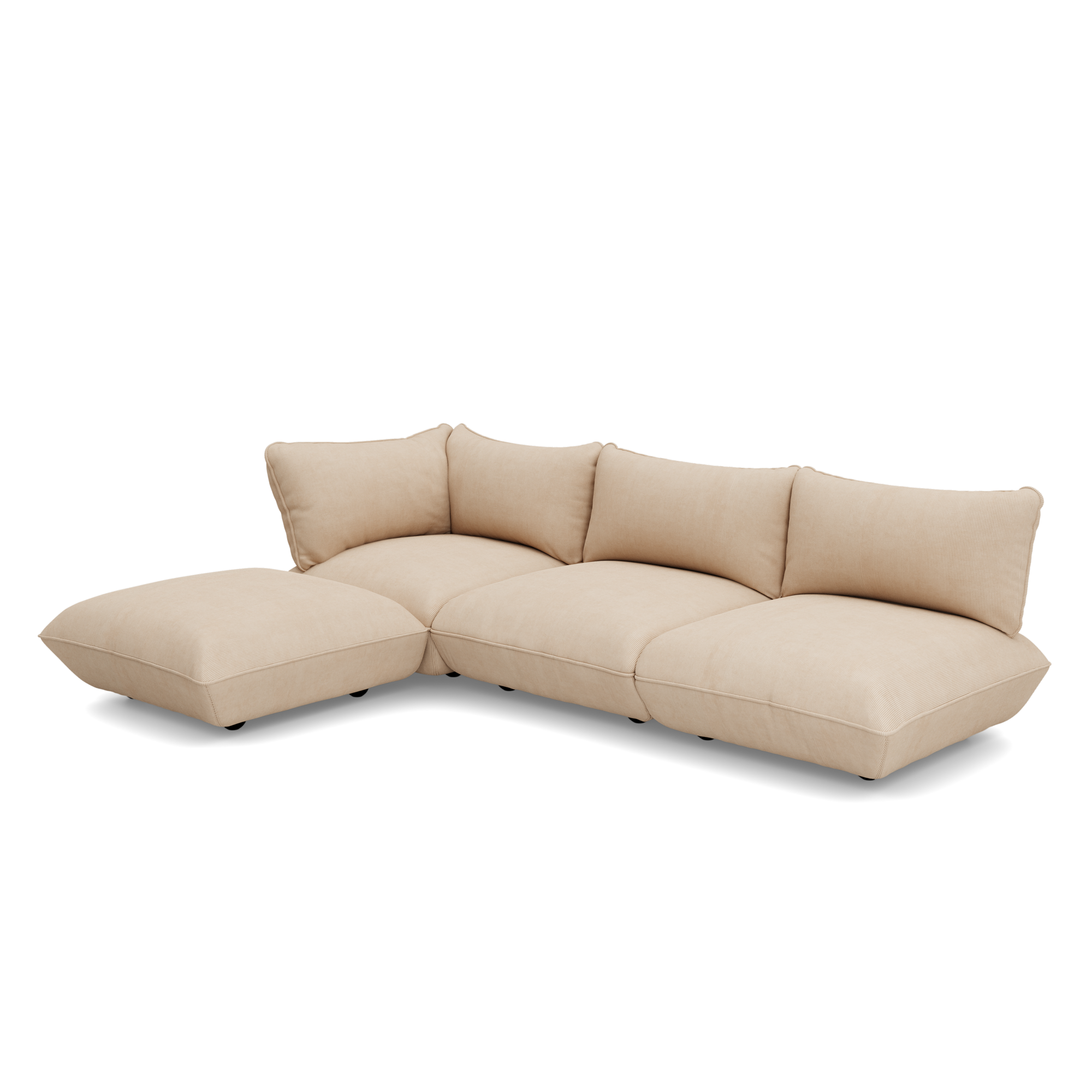 Hoekbank Sumo links cord recycled beige