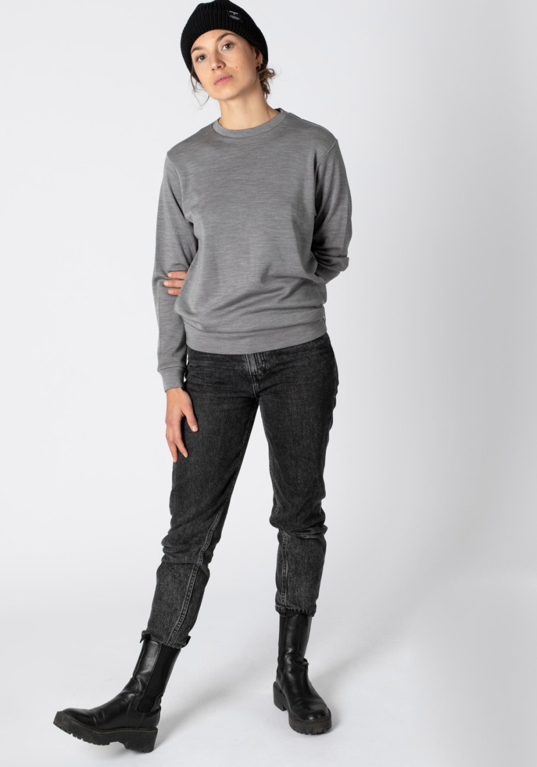 Jeckybeng The Merino Sweater Unisex Grey Melange