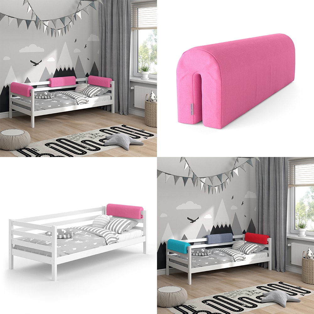 Vitalispa Bettkantenschutz Bettumrandung Kinderbett Kantenschutz rosa Babybett