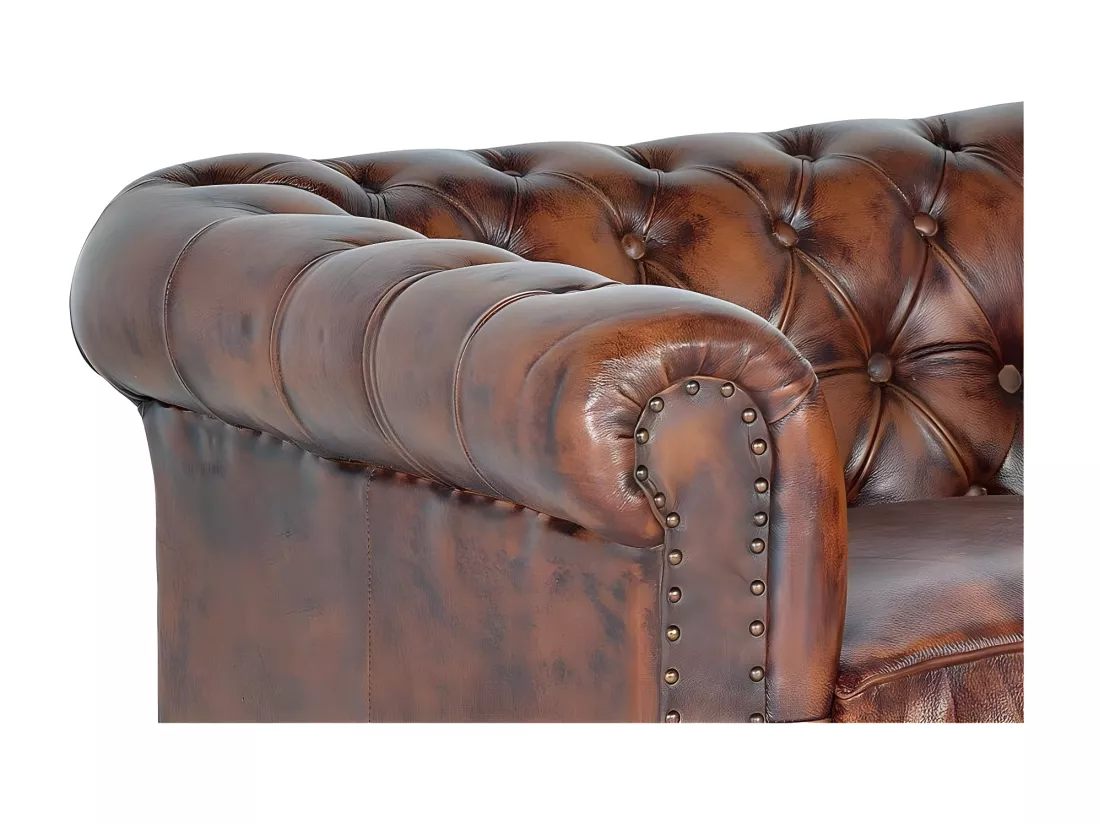 Fauteuil Chester en cuir Marrón.Giner y Colomer.72x86x96