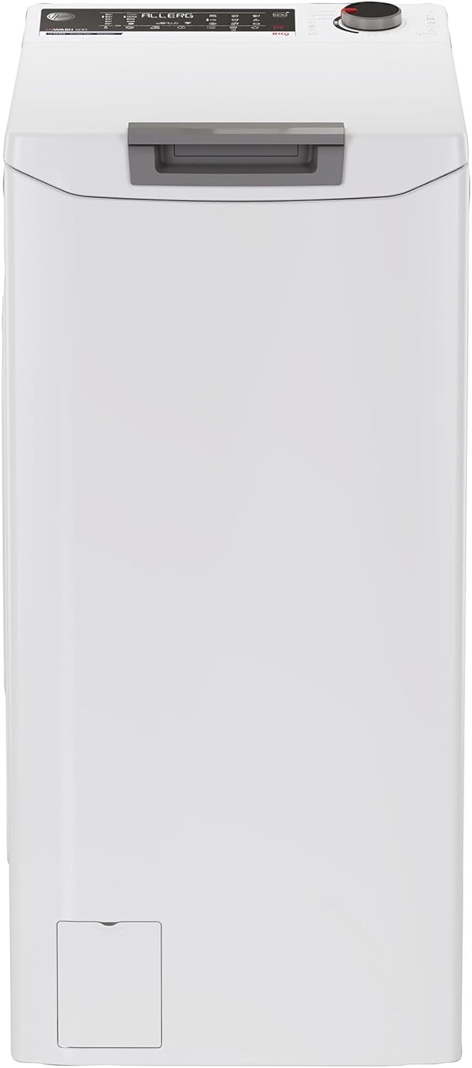 Hoover Toplader Waschmaschine THOS486TM4-S 8 kg I Gentle Touch I Smarte Bedienung mit Wi-Fi und Bluetooth I All in One Programme I Weiß