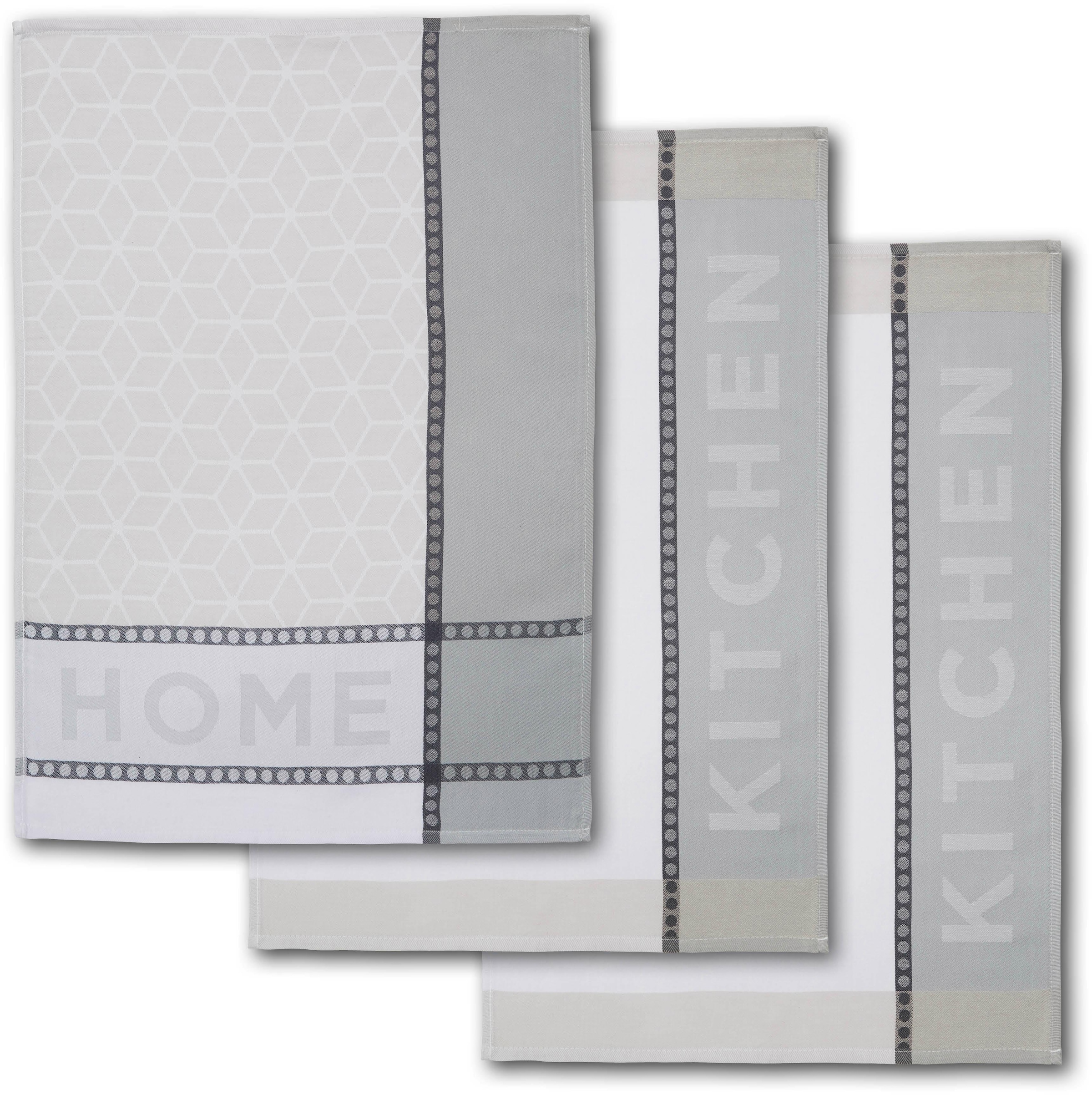 Dyckhoff Geschirrtuch »HOME / KITCHEN, Masse je Tuch ca. 50x70 cm« mit zwei verschiedenen Motiven