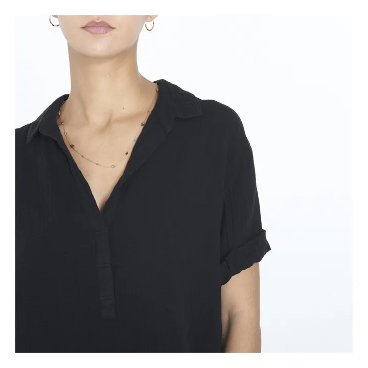 Xirena Blouse Cruz Gaze de Coton | Noir