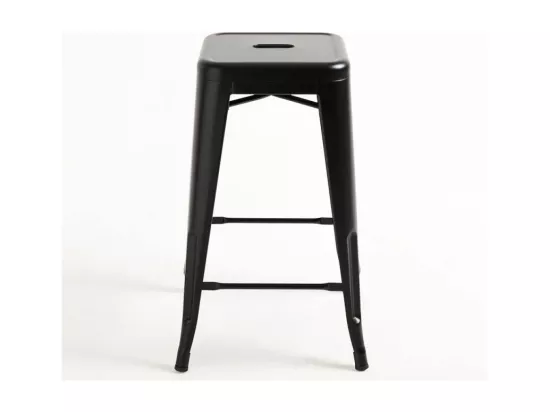Tabouret industriel acier noir mat Kontoir 65cm