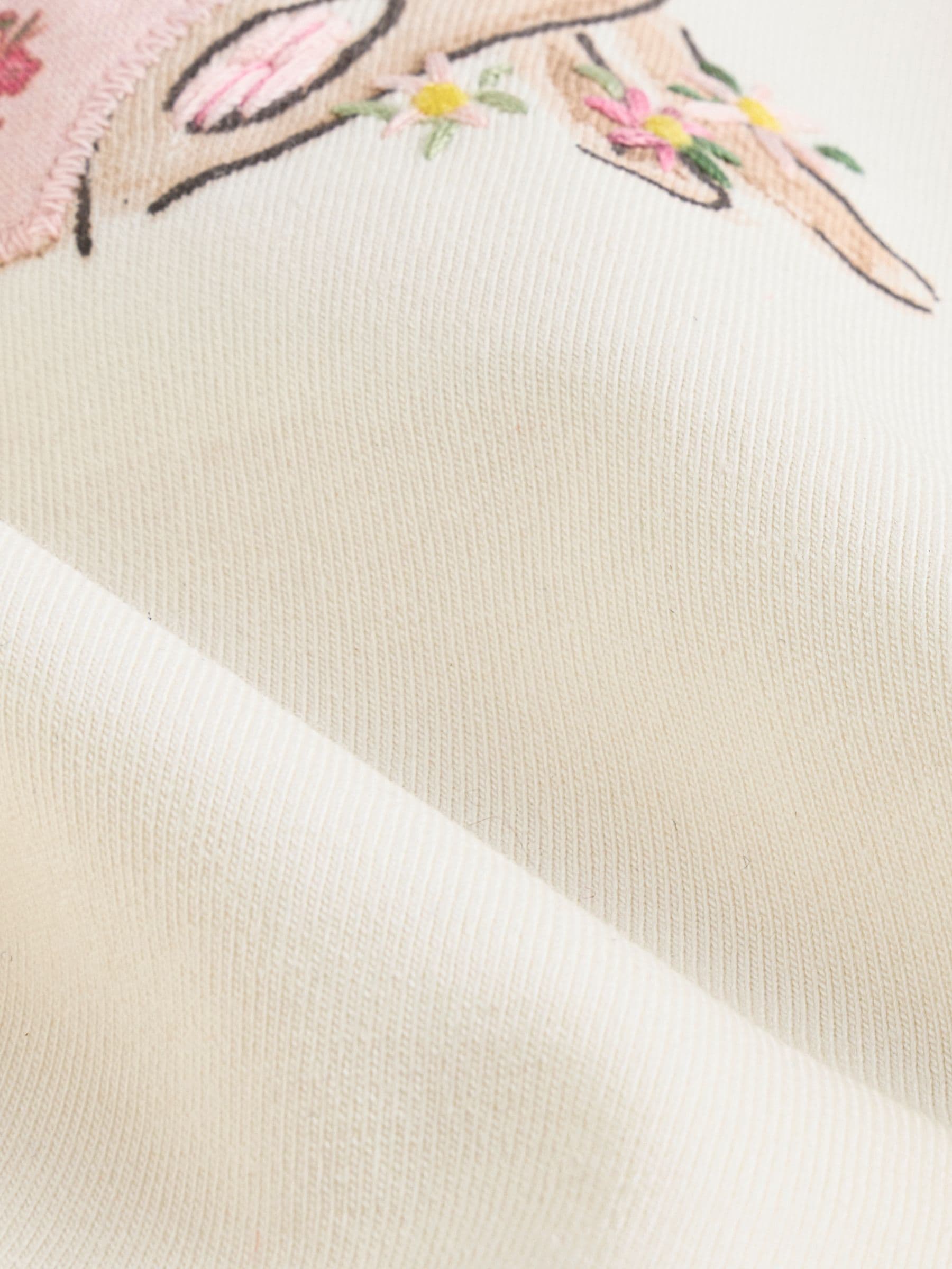 Wit/roze/konijn/bloemenprint - Set met lange mouwen en legging voor baby's (0mnd-2jr)