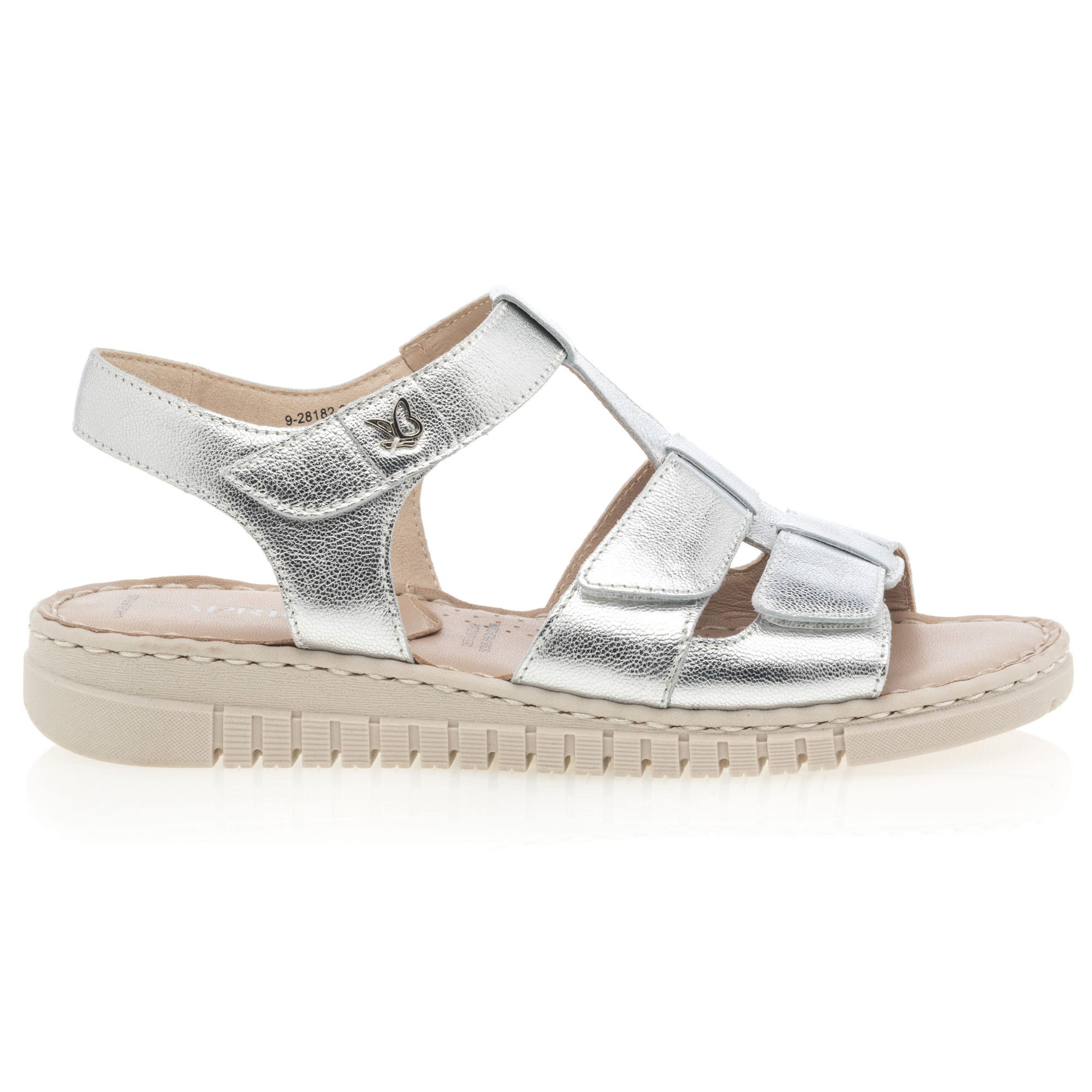 Sandales Femme en cuir argent