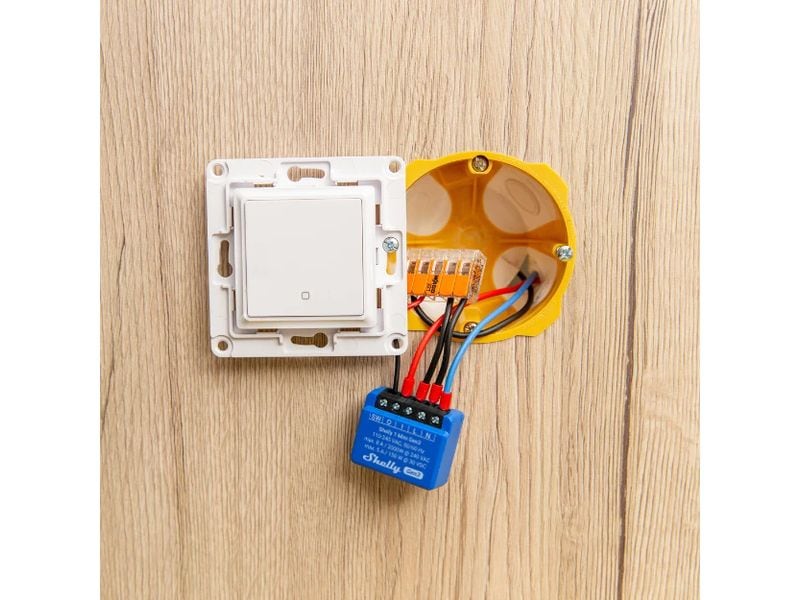 Shelly WLAN-Schalter Mini Gen3, 2 Stück WLAN-gesteuerter intelligenter Schalter, 1 Kanal, 8 A