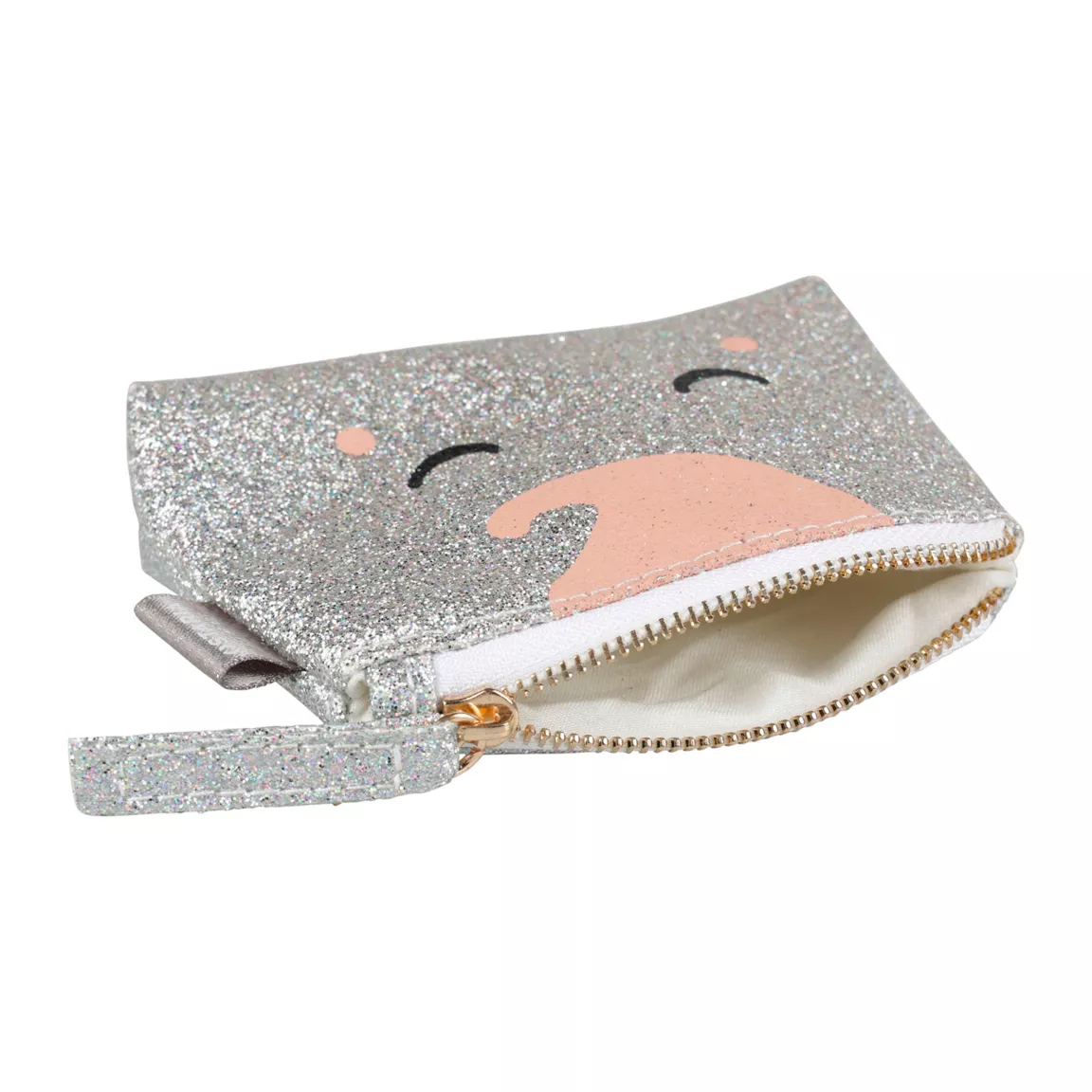 Porte monnaie paillettes enfant (11 cm) Licorne Argent