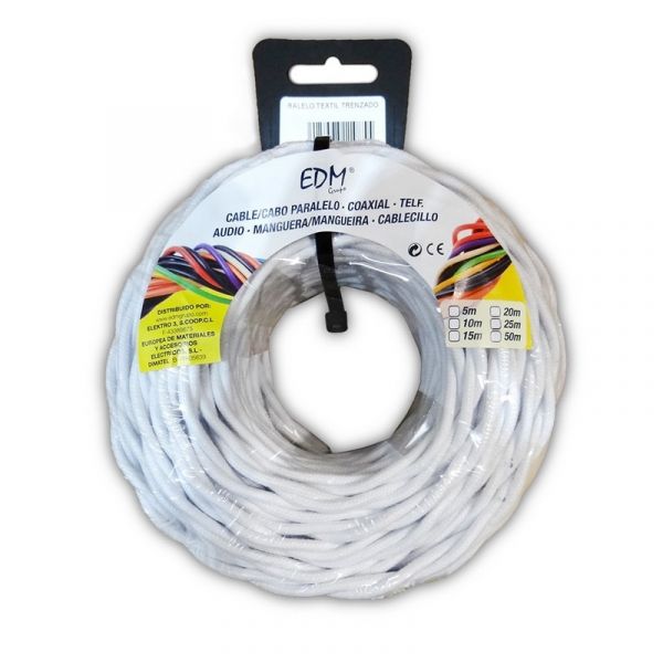 EDM Cabo Texti Trançado 2X2,5Mm Blanco 5Mts