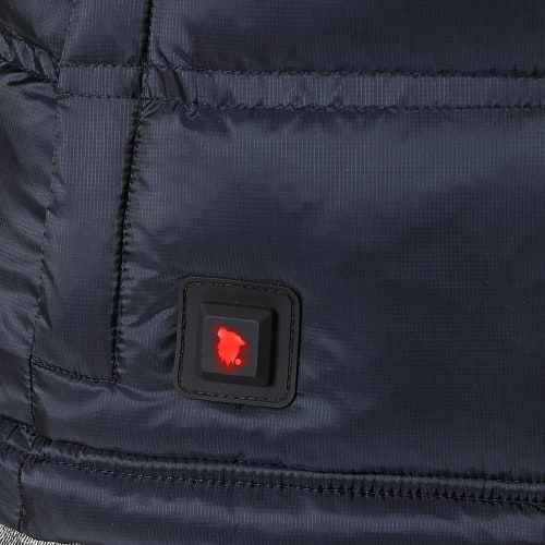 Doudoune Chauffante Capuche Fourrure Femme Iron Lady Bleu Marine Noir