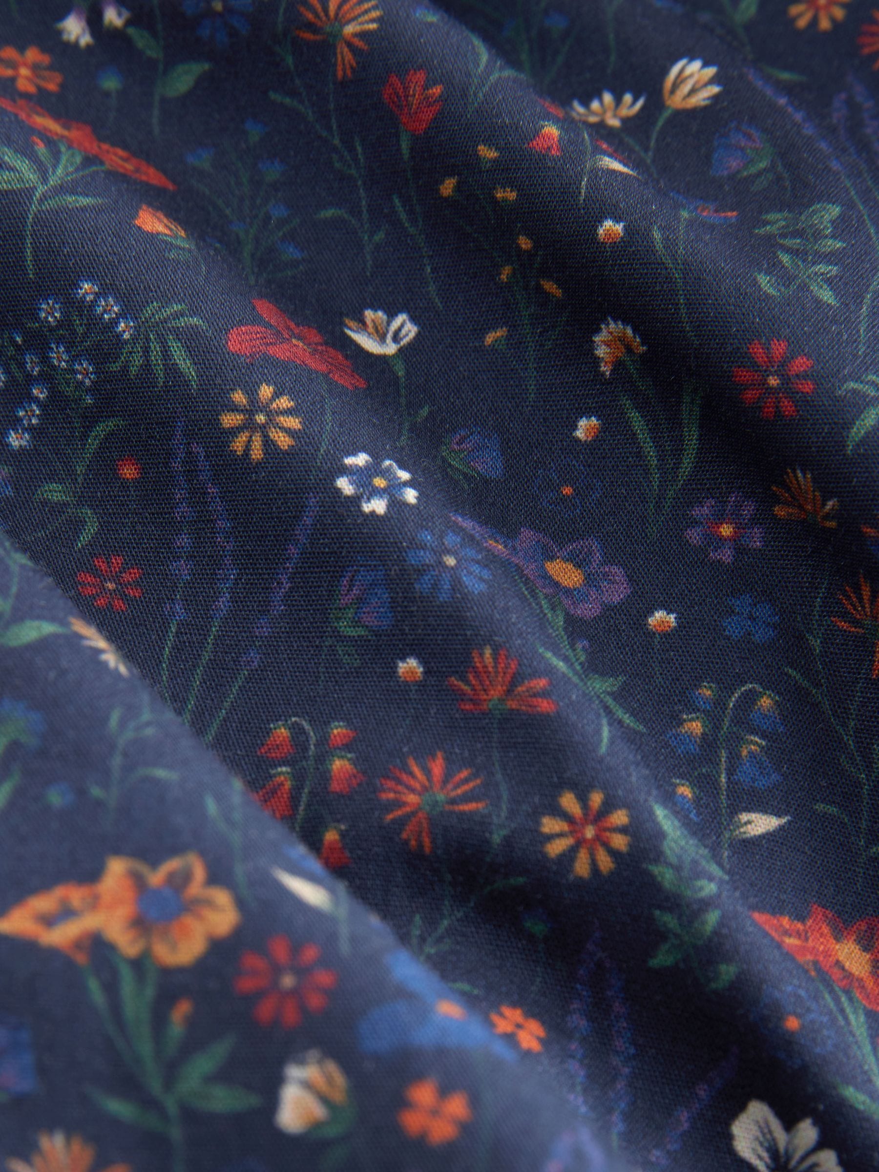 Blauw/wit/groen met bloemenprint - Verpakking van 4 - Geweven boxershorts van puur katoen