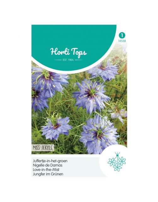 Hortitops Nigella - Juffertje-In-Het-Groen Miss Jekyll Blauw - Bloemenzaden - 1.5 g