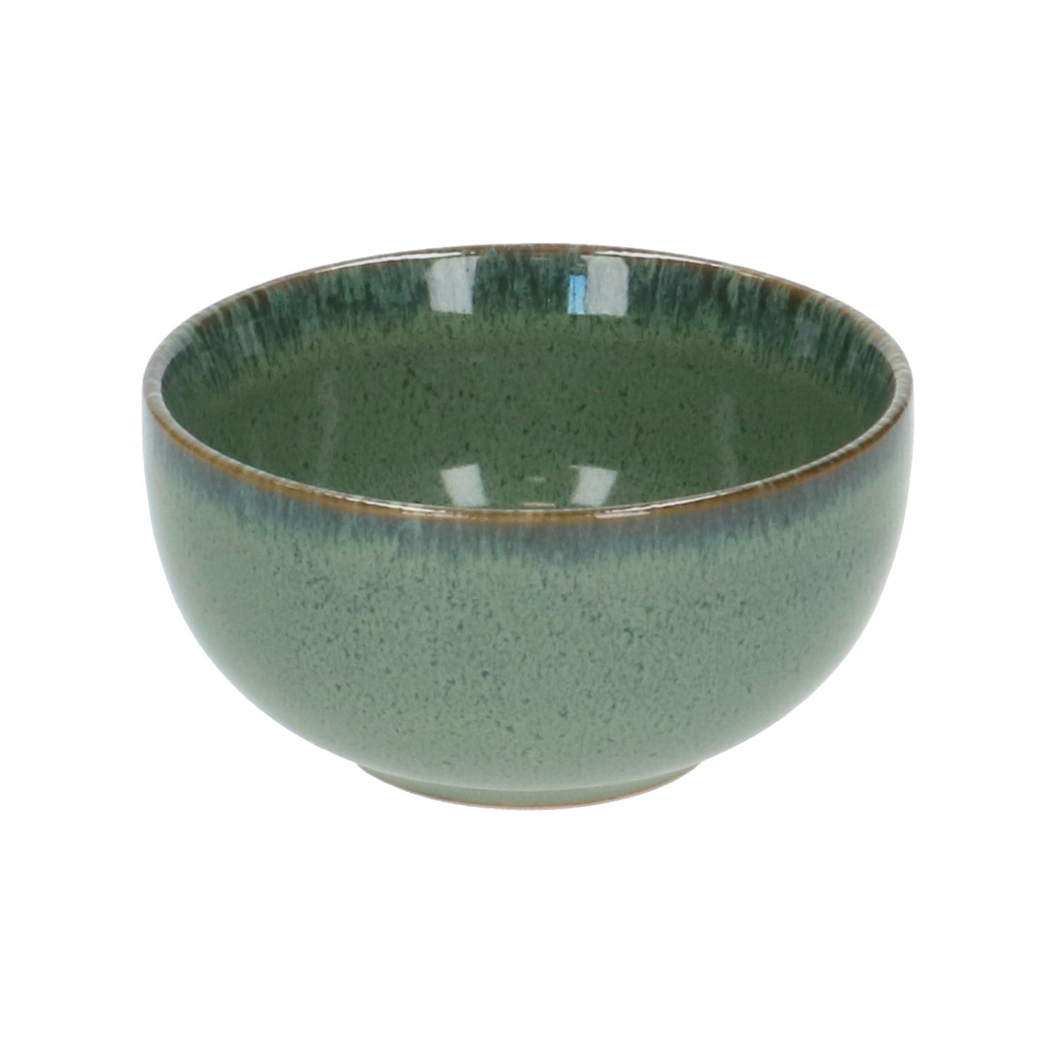 Schaal reactieve glazuur, steengoed, groen, Ø 10,8 cm