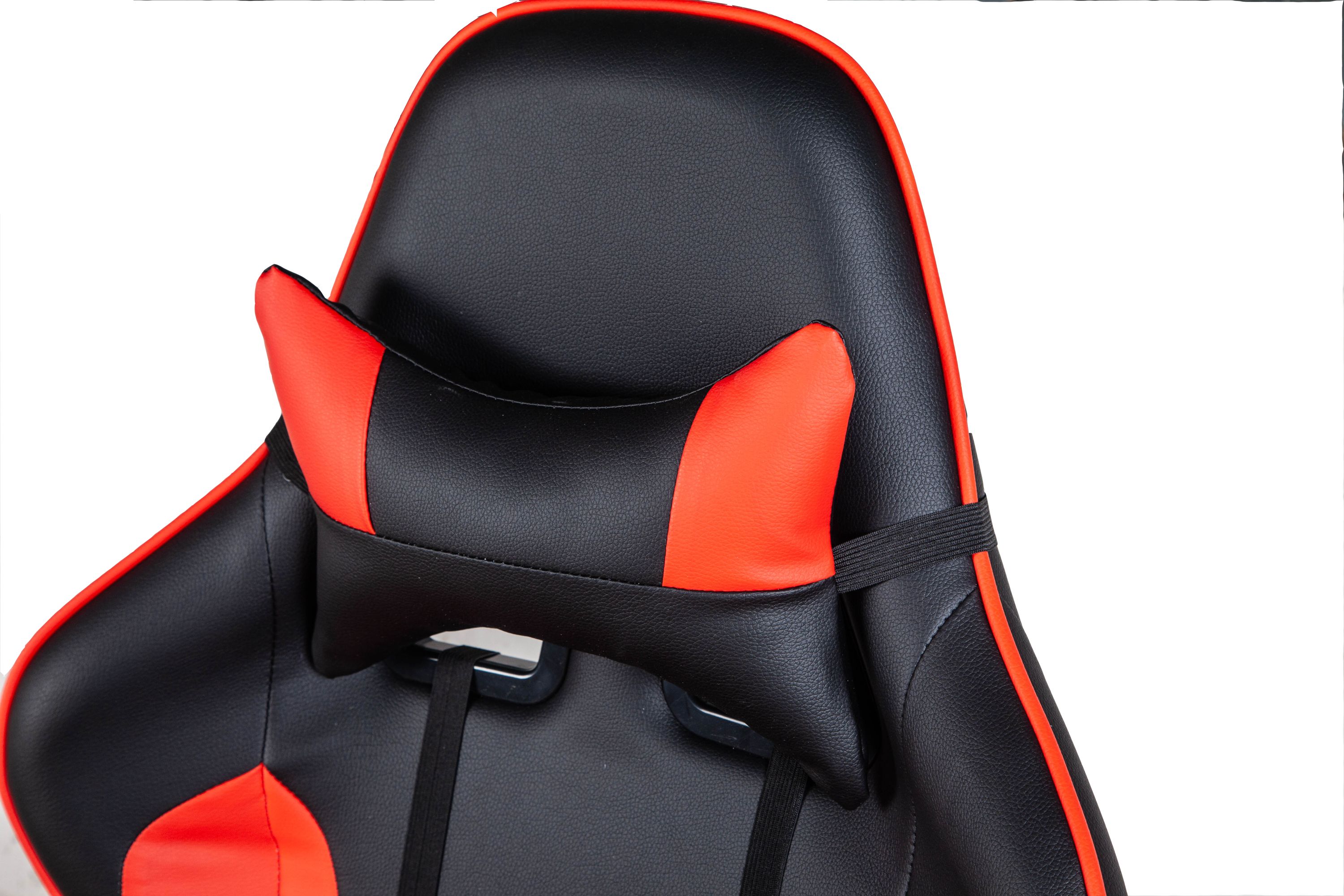 Gamingstuhl Bürostuhl Leder LIMITLESS schwarz/rot