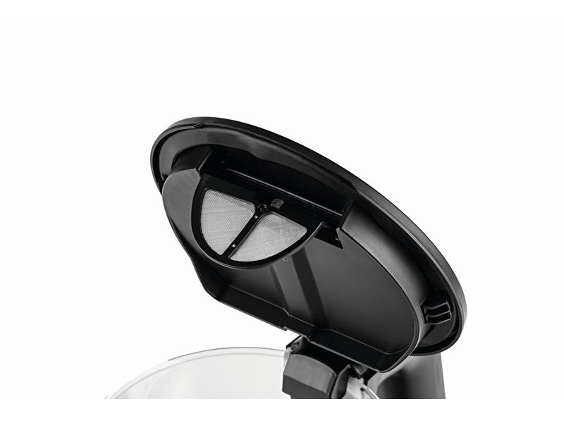 GOURMETmaxx Wasserkocher 1.7 l, Schwarz/Transparent Glas-Wasserkocher