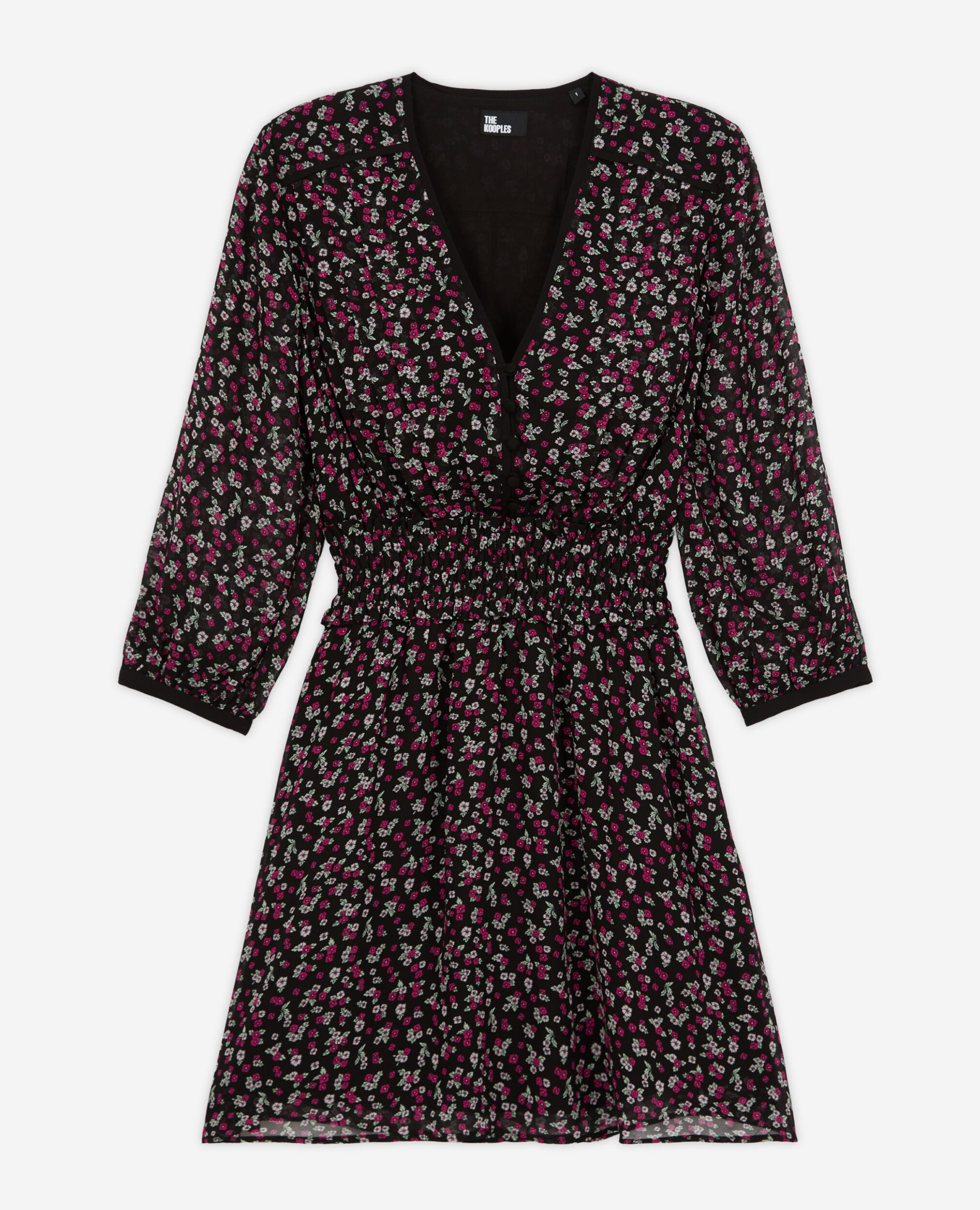 Robe courte imprimée avec smocks
