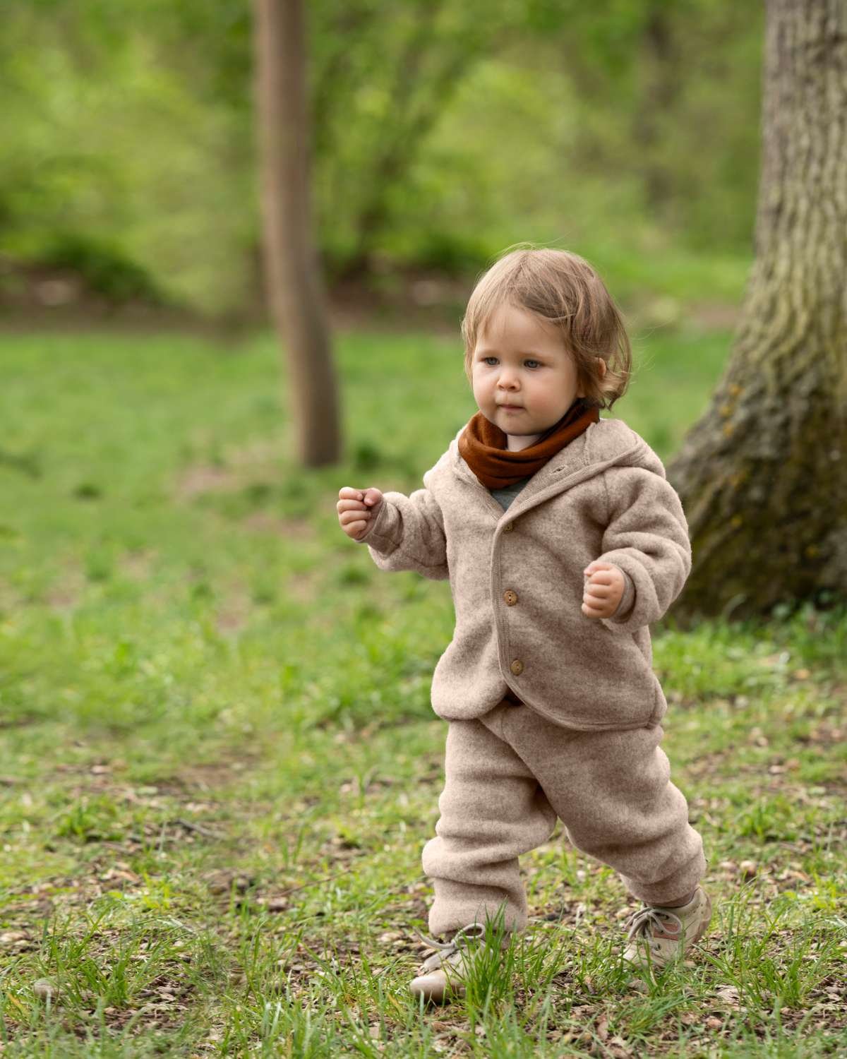 Ulljakke i tykk Ullfleece – 100% Ubehandlet Ull | Baby Jacket Hooded