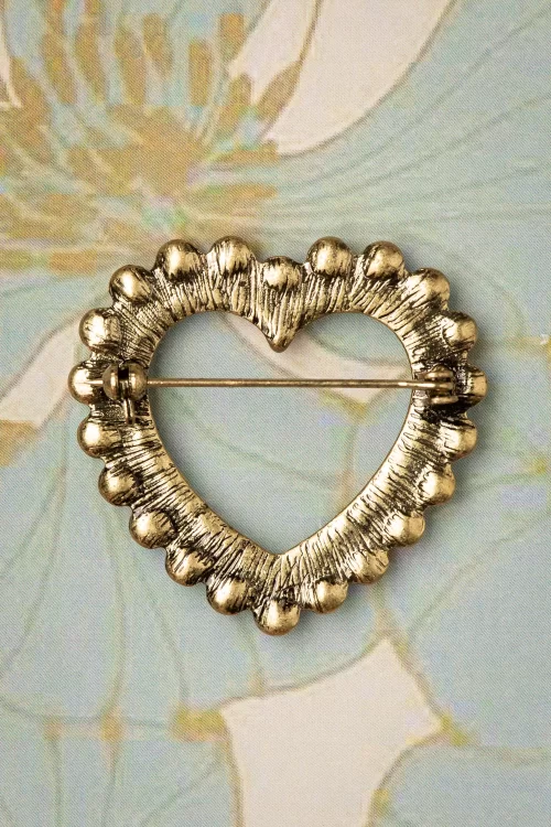Lovely Heart Pearl broche in goud