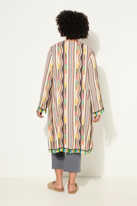 Kimono, lockere Passform, Mustermix, offene Jacke