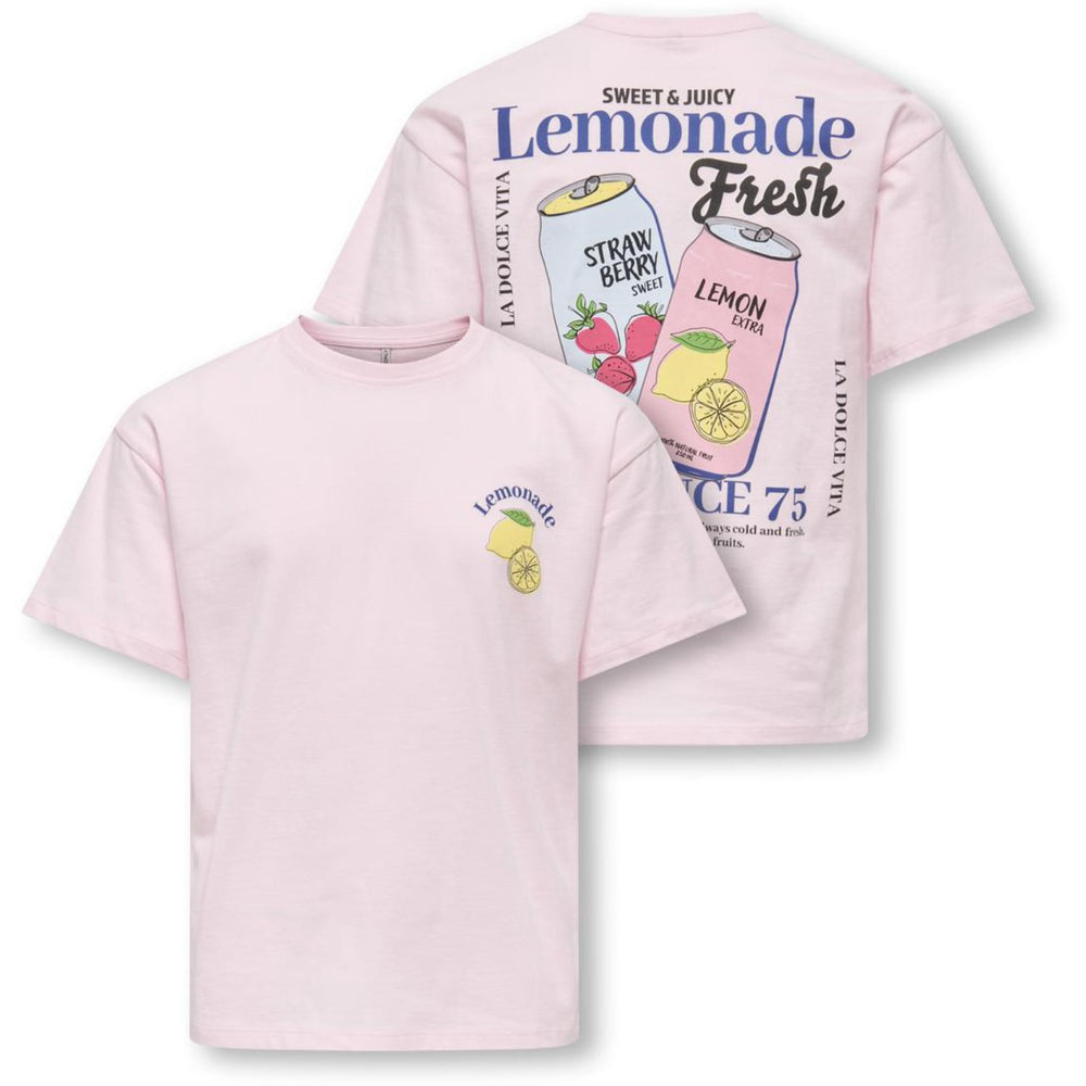 Køb kids ONLY Barely Pink Lemonade Kogcana Life Ss Rlx Printed Top Jrs